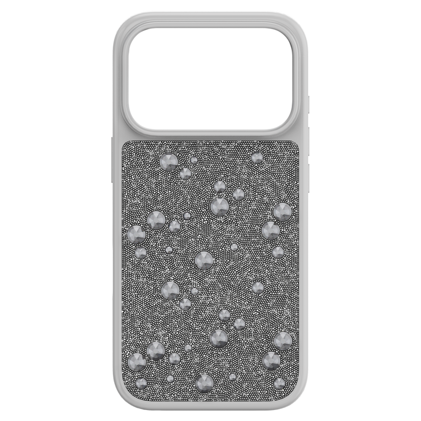 swarovski high smartphone case  flat back crystals  iphone  17 pro  silver tone