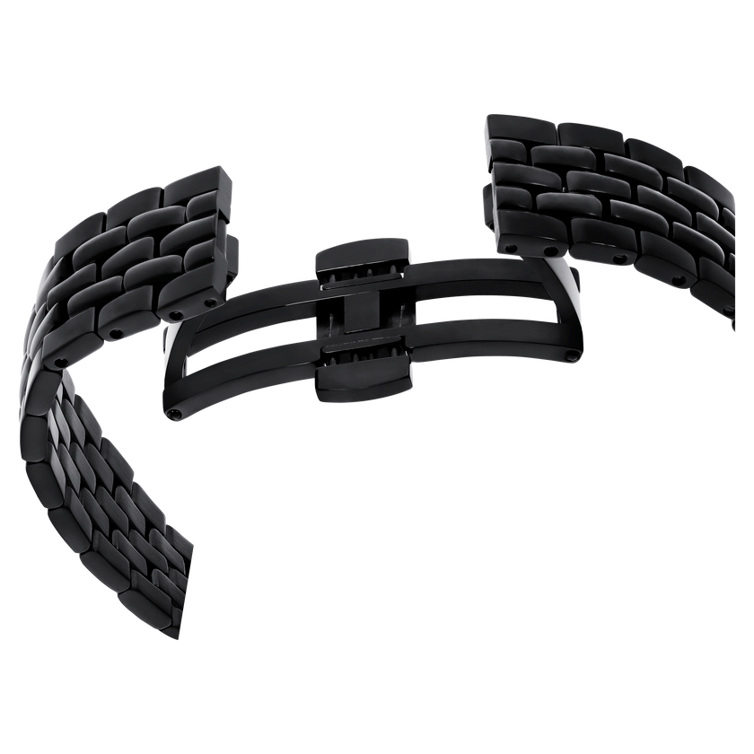 swarovski octea moon watch  swiss made  moon  metal bracelet  black  black finish