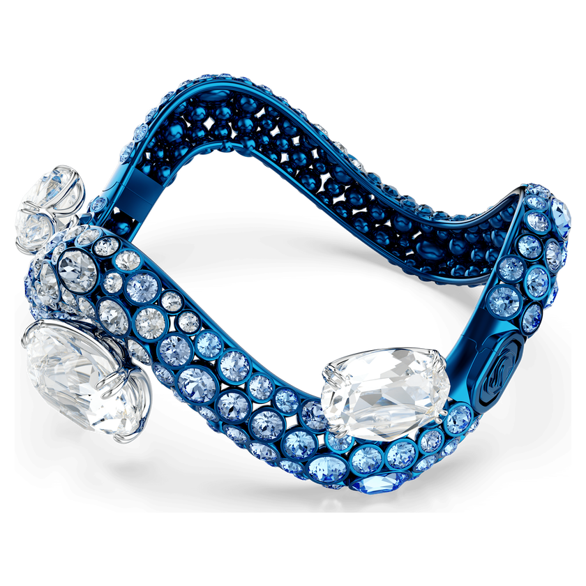 swarovski sublima bangle  mixed cuts  blue  blue finish