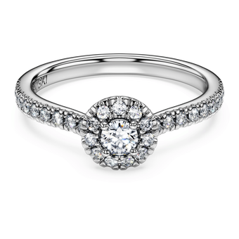 swarovski eternity halo solitaire ring  laboratory grown diamonds 0 45 ct tw  sterling silver