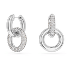 swarovski dextera hoop earrings interlocking loop white rhodium plated