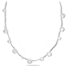 Constella necklace, Mixed round cuts, White, Rhodium plated