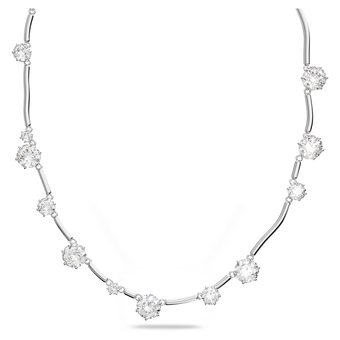 swarovski constella necklace  mixed round cuts  white  rhodium plated