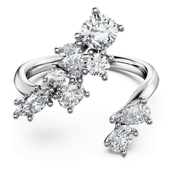 swarovski galaxy bypass ring laboratory grown diamonds 1 25 ct tw 18k white gold