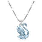 swarovski swan pendant swan medium blue rhodium plated