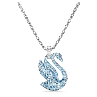 swarovski swan pendant swan medium blue rhodium plated