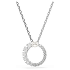 swarovski matrix pendant crystal pearl round cut white rhodium plated