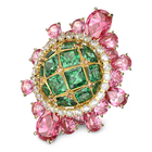 swarovski curiosa cocktail ring multicolored rose gold tone plated