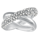 Crystaldust Cross Ring, Gray, Palladium plating