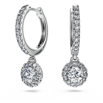 swarovski eternity drop earrings laboratory grown diamonds 1 1 ct tw 18k white gold