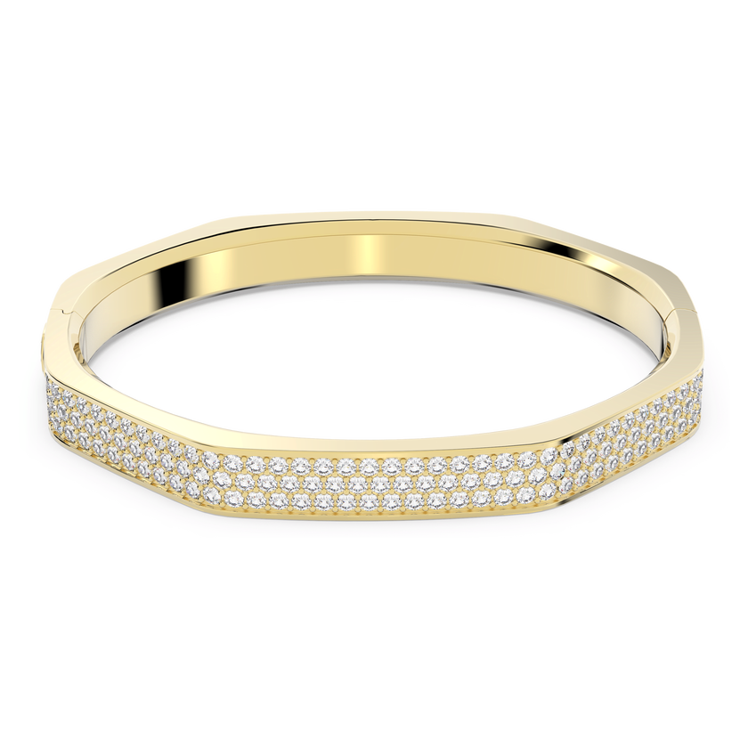 swarovski dextera bangle  octagon shape  white  gold tone plated