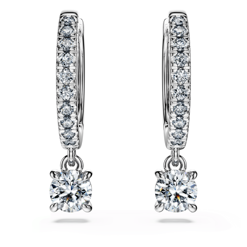 swarovski eternity drop earrings  laboratory grown diamonds 0 7 ct tw  18k white gold