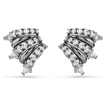 swarovski sublima ear cuffs white ruthenium plated