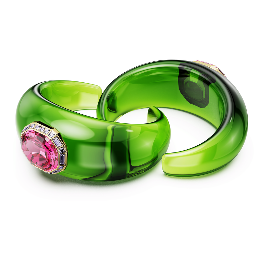 swarovski dulcis set  octagon cut  pav   multicolored  gold tone plated