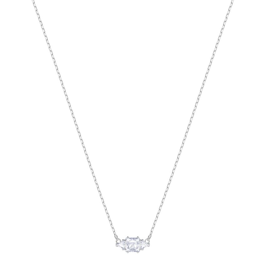 Attract Trilogy Necklace, White, Rhodium Plating
