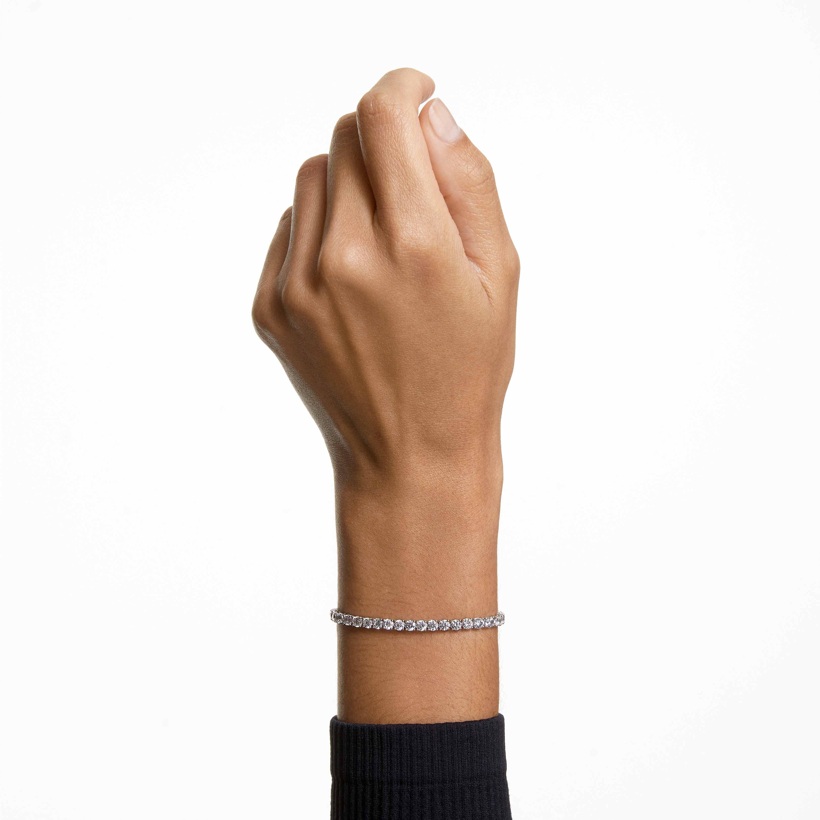 swarovski tennis deluxe bracelet  white  rhodium plated