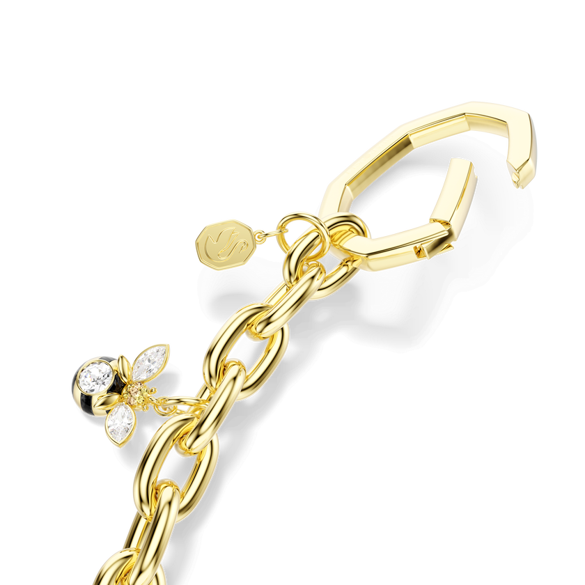 swarovski bag charm  mixed cuts  white  gold tone plated
