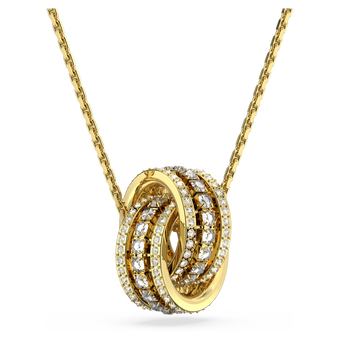 swarovski hyperbola pendant  intertwined circles  white  18k gold finish