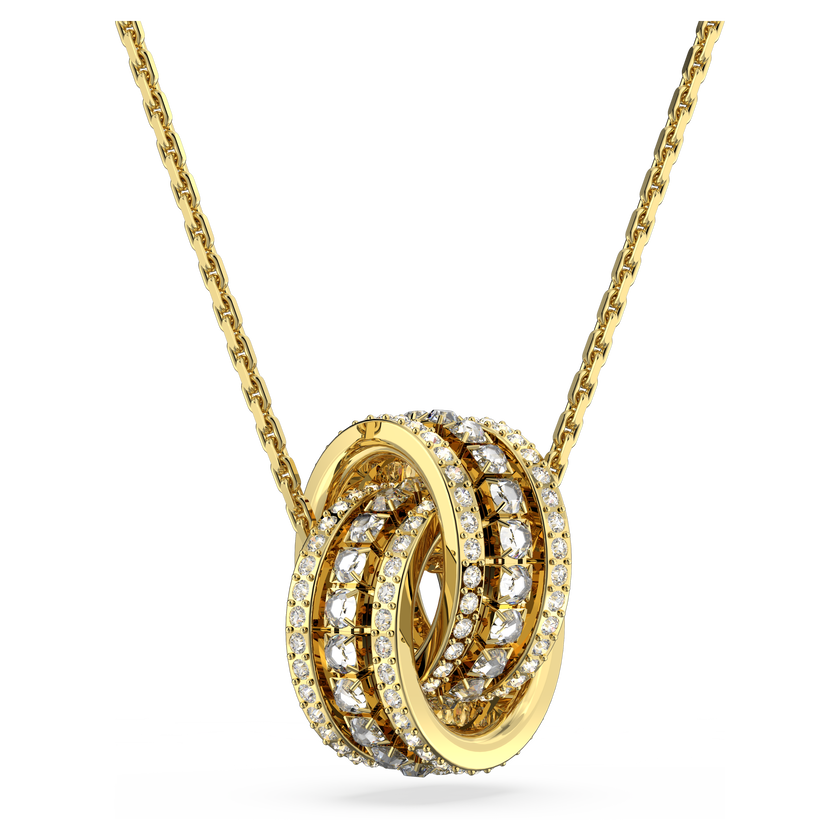 swarovski further necklace  intertwined circles  white  gold tone plated