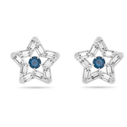 swarovski stella stud earrings star blue rhodium plated