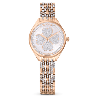 swarovski attract watch swiss made clover crystal bracelet rose gold tone rose gold tone finish