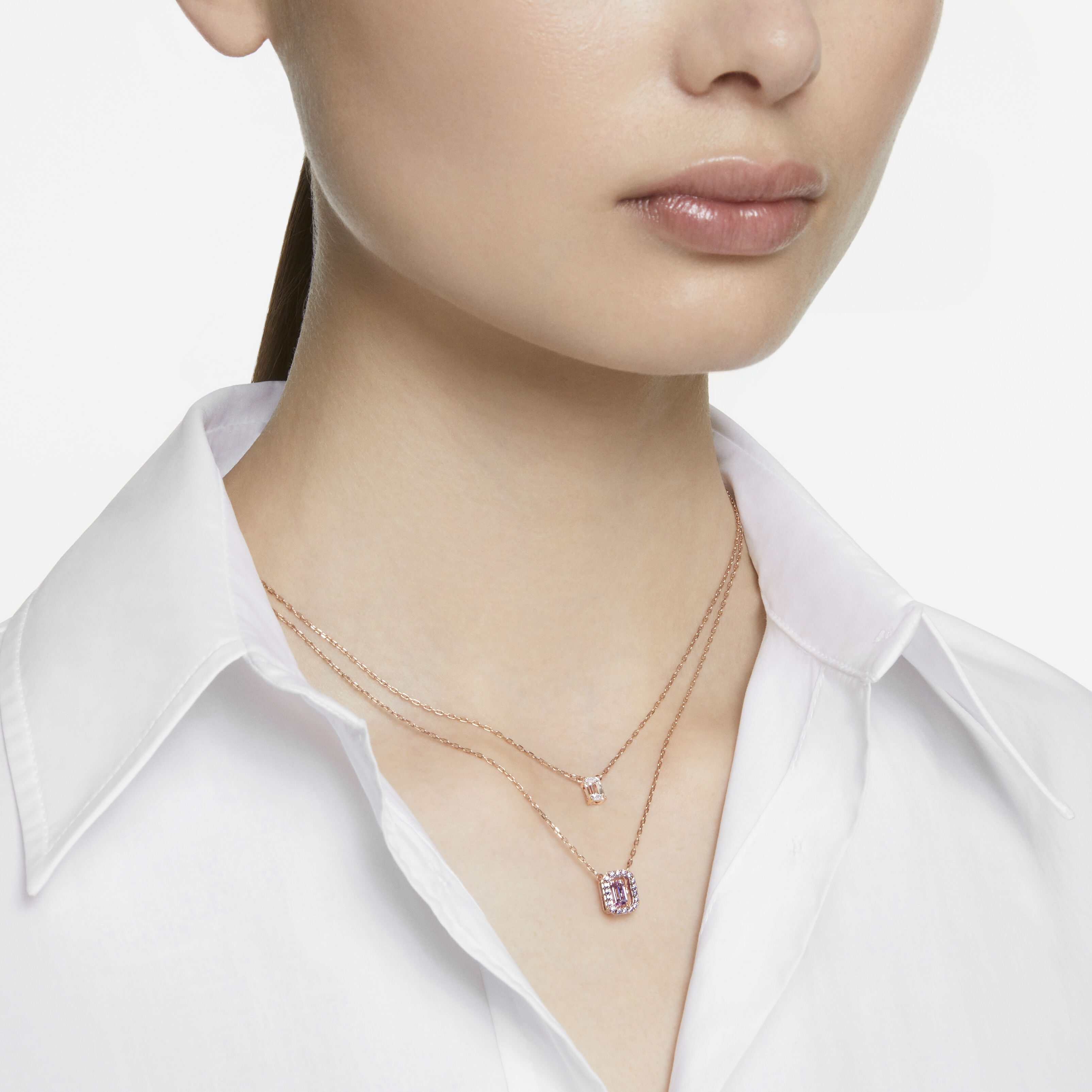 Multi layered rose gold necklace on sale