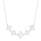 Sparkling Dance Star Necklace, Medium, White, Rhodium plating