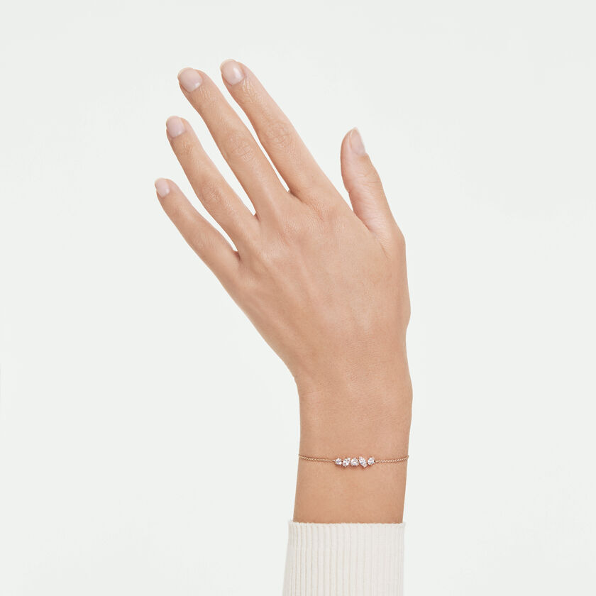 swarovski mesmera bracelet  mixed cuts  white  18k rose gold finish