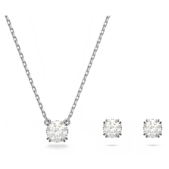 swarovski stilla set round cut white rhodium plated