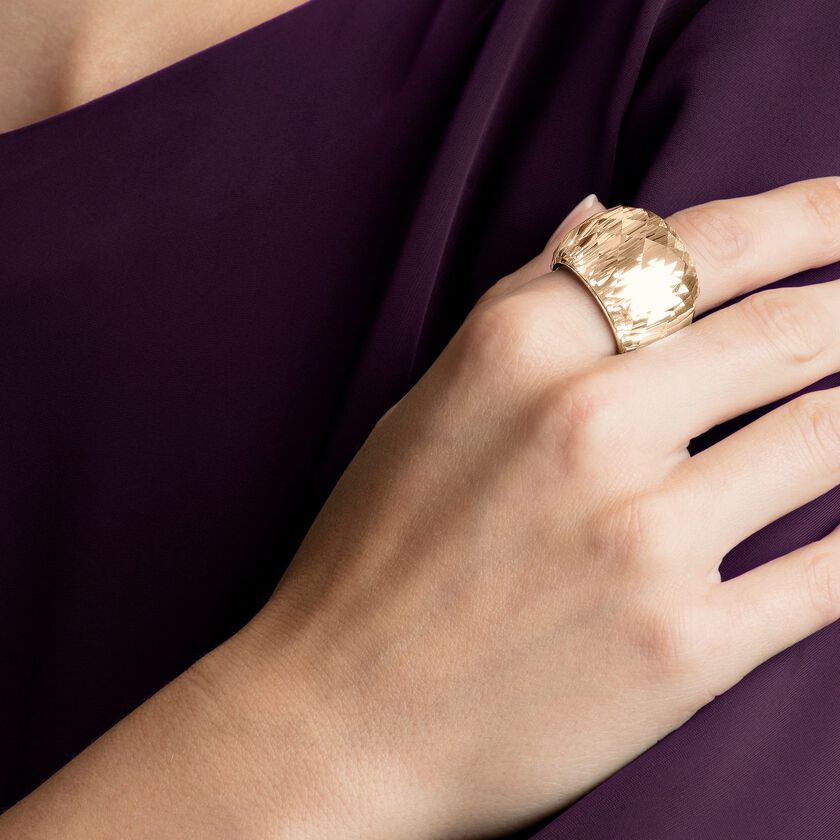swarovski nirvana ring  pink  rose gold tone pvd