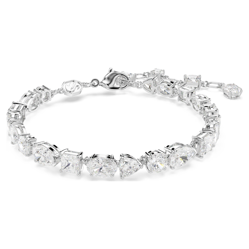 swarovski mesmera bracelet  mixed cuts  white  rhodium plated