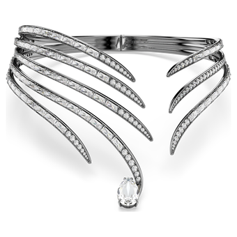 swarovski the vienna collection choker feather white ruthenium plated