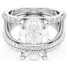 swarovski hyperbola cocktail ring mixed cuts white rhodium plated