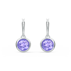 Tahlia Mini Hoop Pierced Earrings, Purple, Rhodium plated
