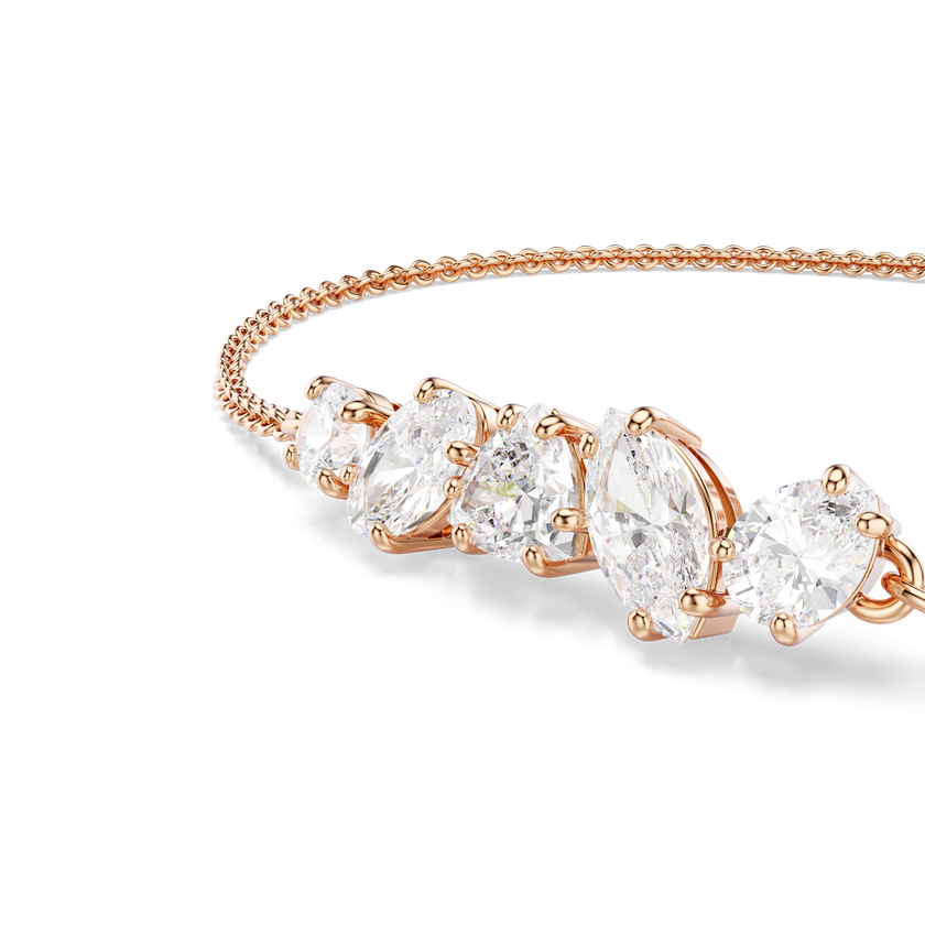 swarovski mesmera bracelet  mixed cuts  white  18k rose gold finish