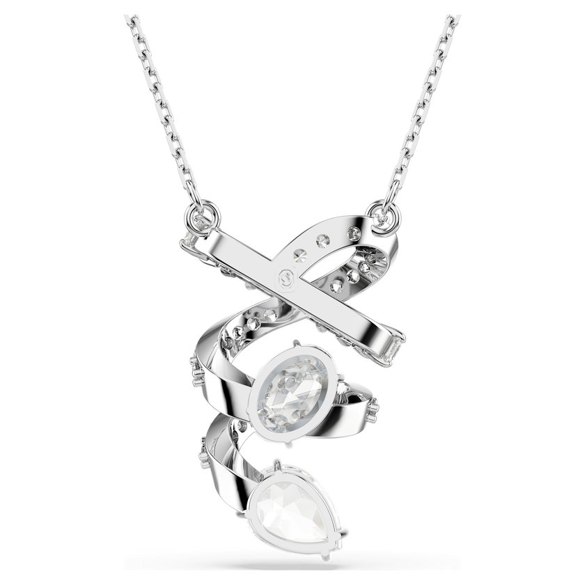 swarovski hyperbola pendant  mixed cuts  white  rhodium plated