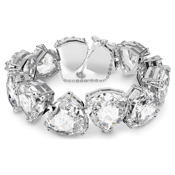 swarovski millenia bracelet  triangle cut crystals  white  rhodium plated