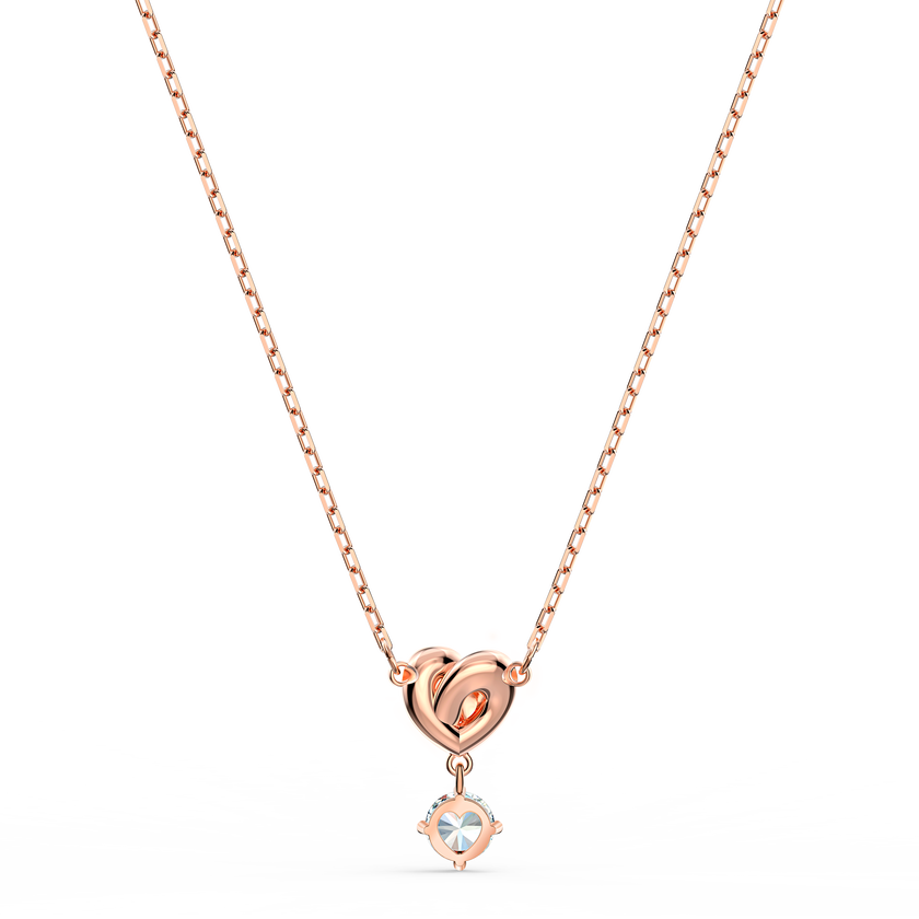 swarovski lifelong heart pendant  white  rose gold tone plated