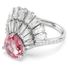 swarovski idyllia cocktail ring  mixed cuts  shell  pink  rhodium plated