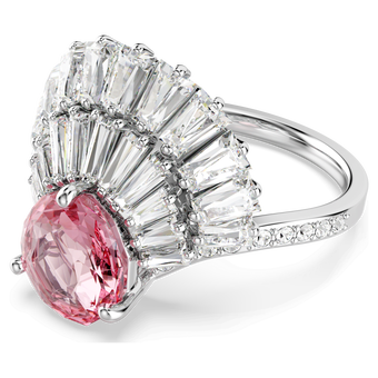 swarovski idyllia cocktail ring mixed cuts shell pink rhodium plated
