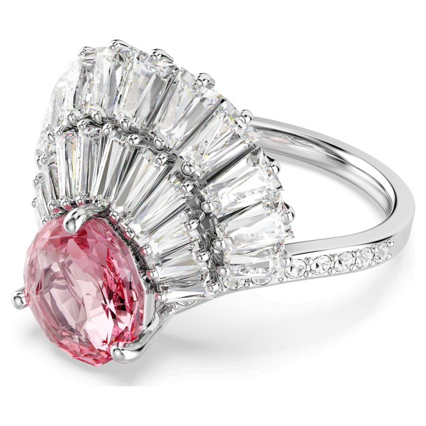 swarovski idyllia cocktail ring  mixed cuts  shell  pink  rhodium plated