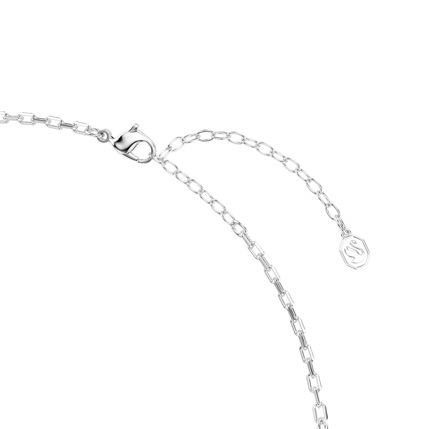 swarovski hyperbola necklace  round cut  white  mixed metal finish