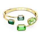 swarovski millenia bangle octagon cut green gold tone plated