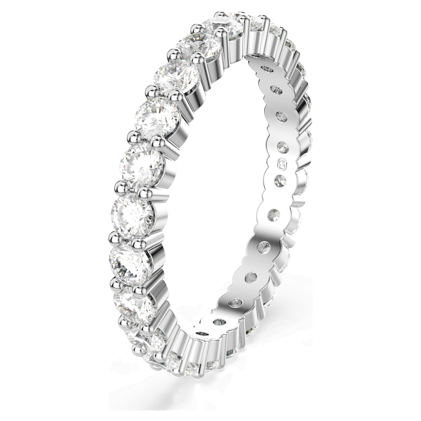swarovski matrix vittore ring  round cut  white  silver tone finish