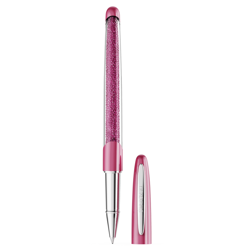 swarovski crystalline nova rollerball pen  pink  chrome plated