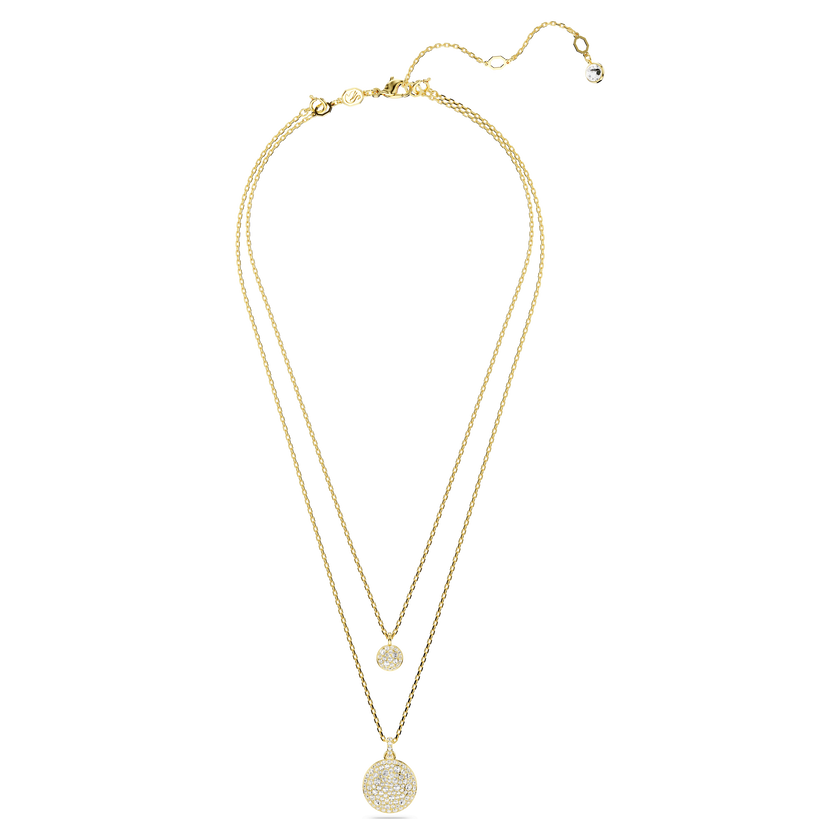 swarovski sublima layered pendant  white  gold tone plated