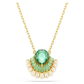 swarovski idyllia pendant mixed cuts shell green gold tone plated