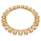 swarovski millenia tennis necklace oversized crystals octagon cut caramel gold tone plated