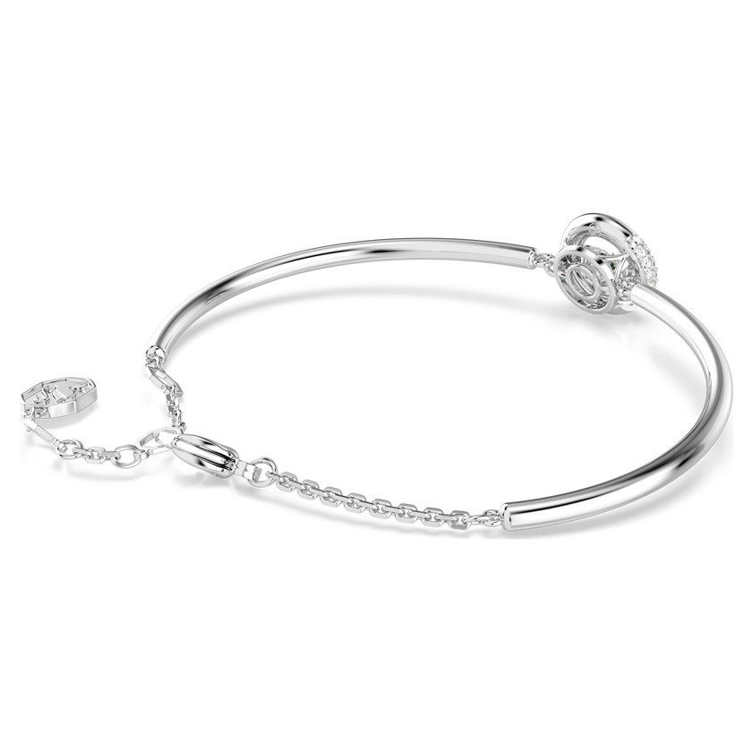 swarovski dextera bangle  round cut  white  rhodium plated