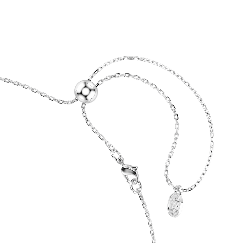 swarovski matrix necklace  round cut  white  rhodium plated